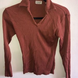 Orangish Tight fitting Long Sleeve